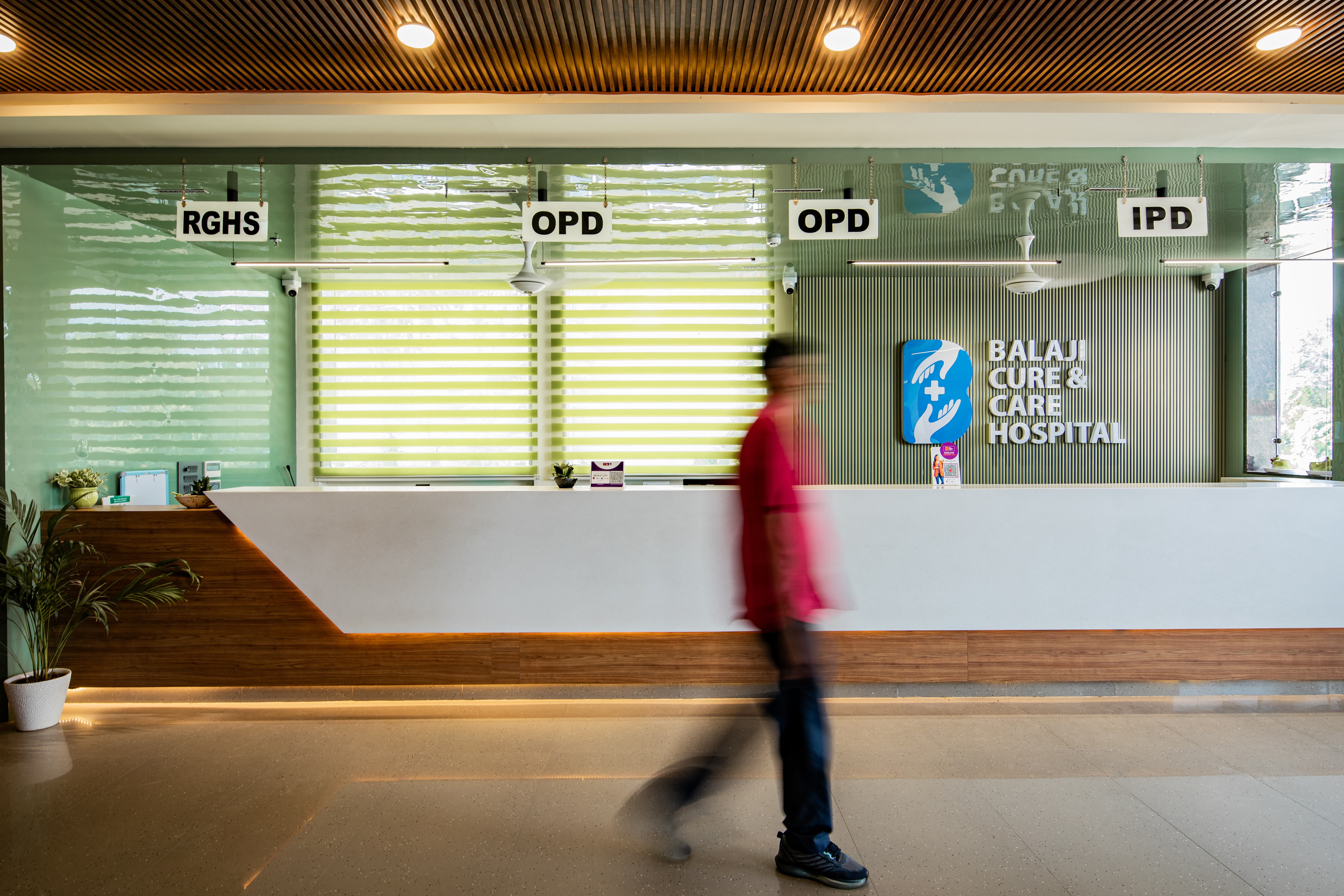 Balaji Hospital reception and entrance lobby — Studio Athenos