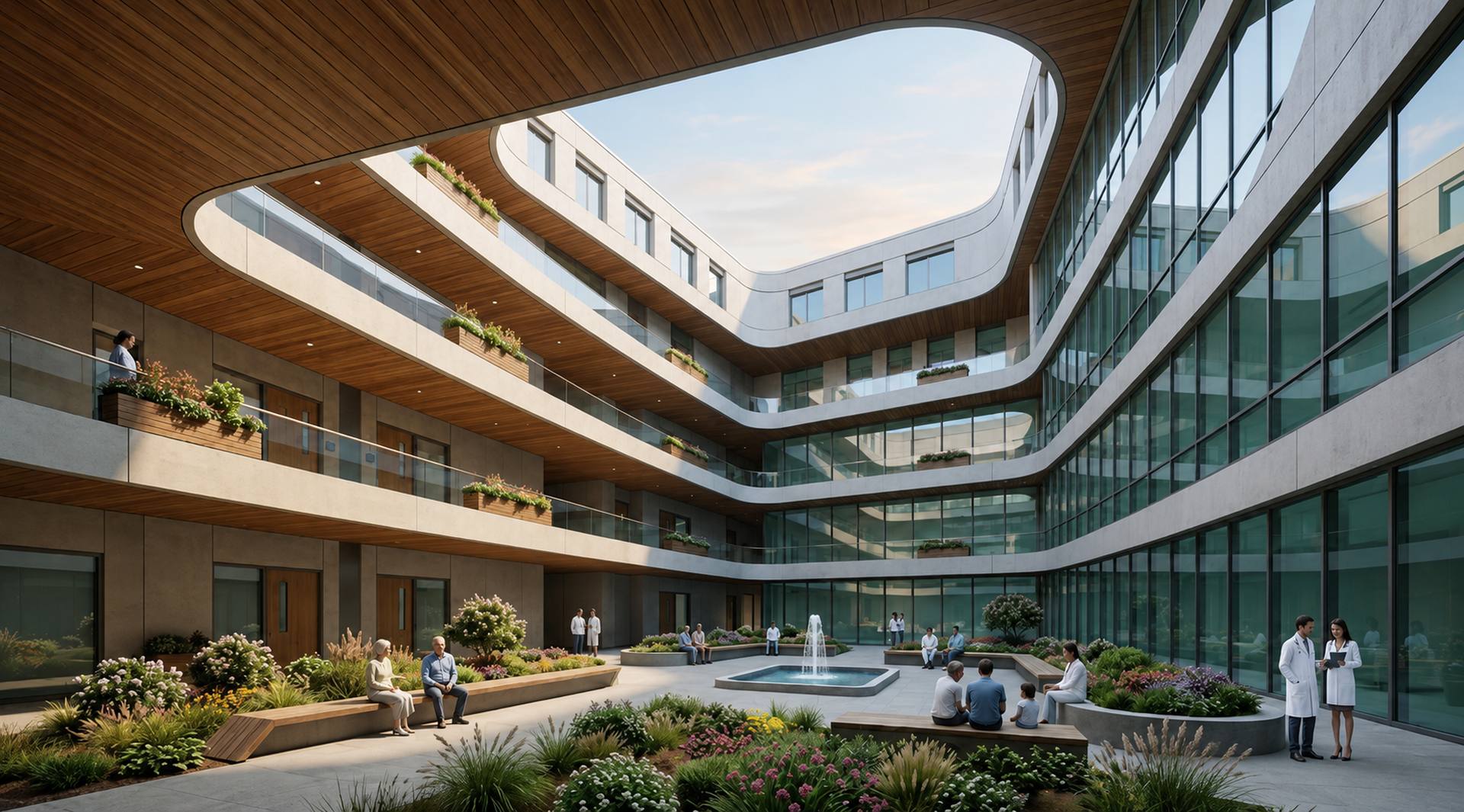 Jeevan Raksha Hospital daylit courtyard, Bikaner