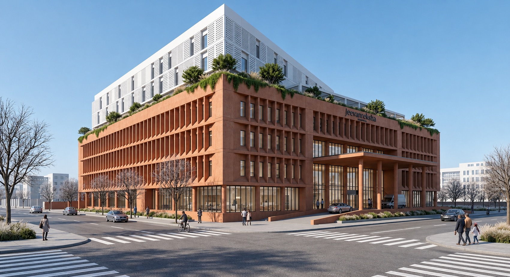 Jeevan Raksha Hospital Bikaner — NABH hospital architecture by Studio Athenos
